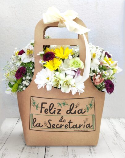 Cartera Floral Silvestre "Feliz día de la Secretaria"