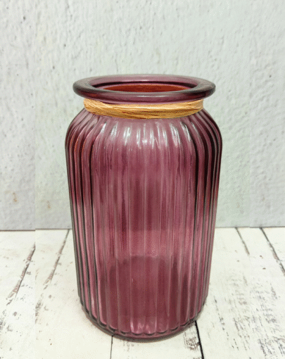 Florero vidrio morado