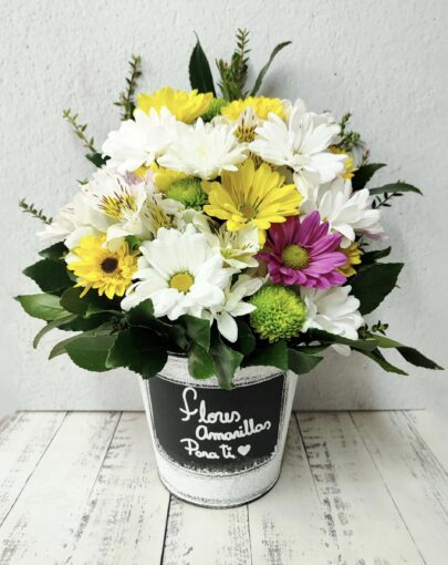 Balde Mix Maule Pizarra Especial Flores Amarillas 💛