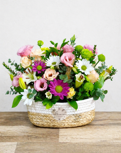 Cesta PREMIUM Silvestre Lisianthus Mamá 🌸