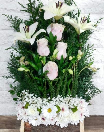 Base madera condolencias tonos pastel