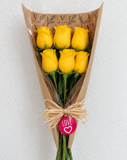 Ramo 6 rosas amarillas Love